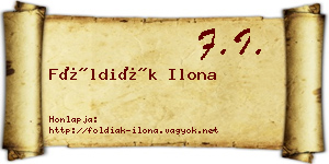 Földiák Ilona névjegykártya